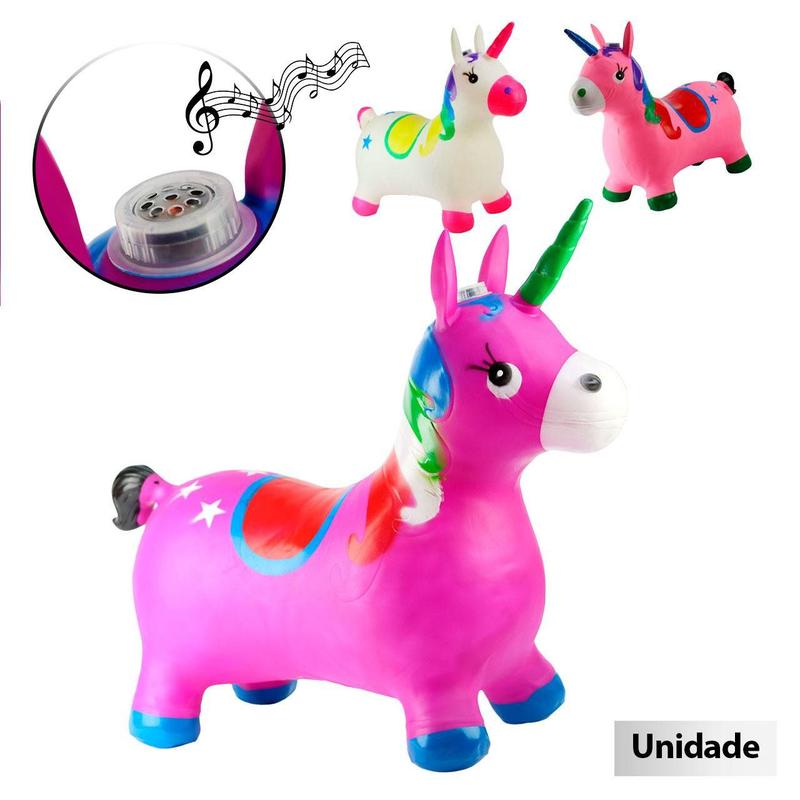 Unicórnio UPA UPA Inflável 54cm com SOM Color - P&D - Cavalinho Upa Upa ...