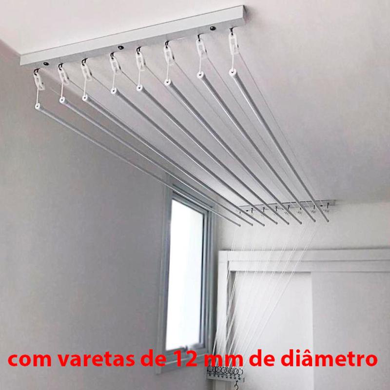Varal Individual de Teto 8 varetas de 90 cm - Linea Varais - Varal de ...