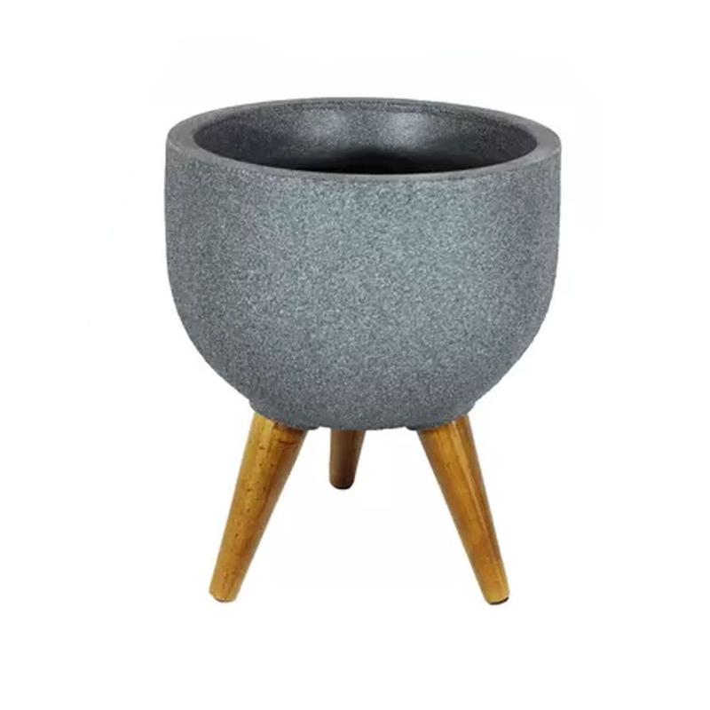 Vaso redondo japi com pe de madeira decore 33 marmore - Vasos para ...