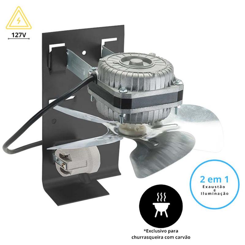 Ventilador Axial Exaustor de Churrasqueira Hélice em Alumínio 60W ...