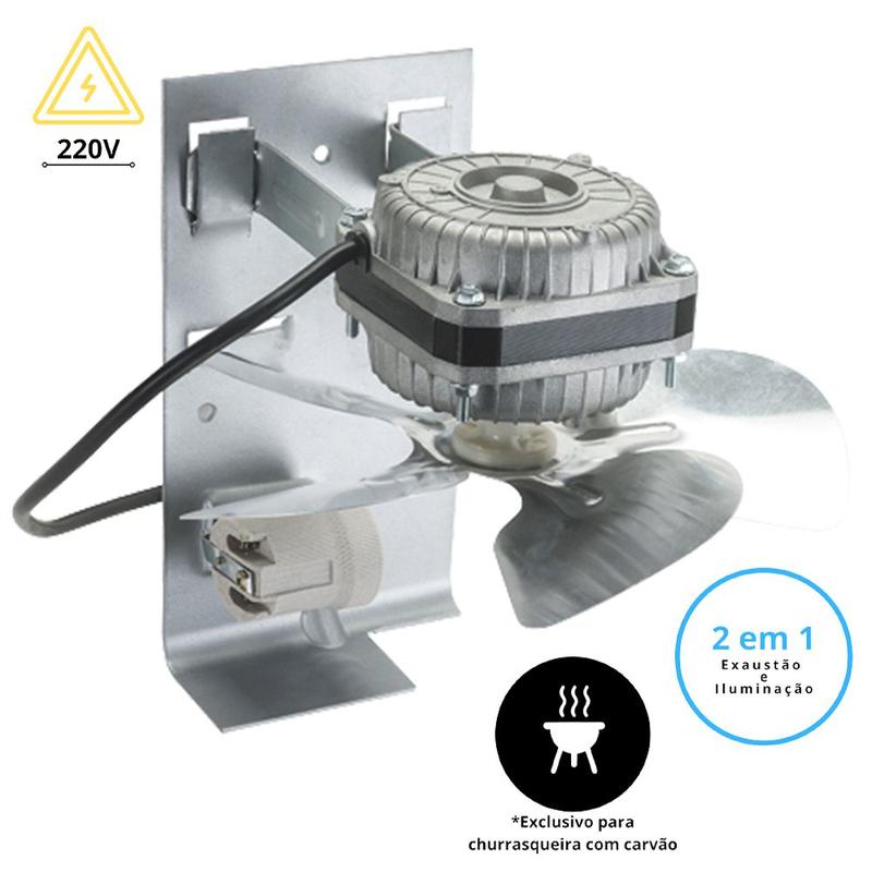 Ventilador Axial Exaustor de Churrasqueira Hélice em Alumínio 60W ...