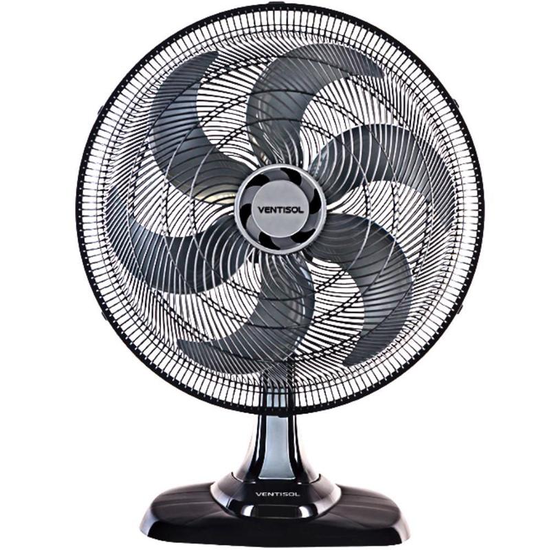 Ventilador De Mesa Silencioso Turbo Ventisol Vento Forte De 50 Cm Preto ...