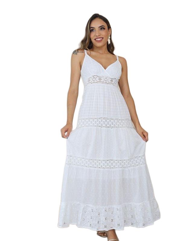 Vestido branco réveillon longo casamento - Off white - Vestido Feminino ...