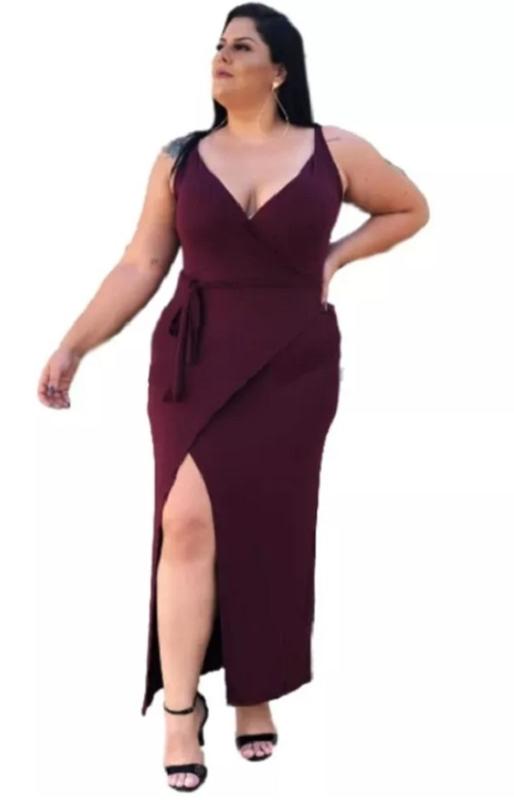 Vestido Longo Envelope Plus Size - InnvistaModa - Vestido Plus Size ...