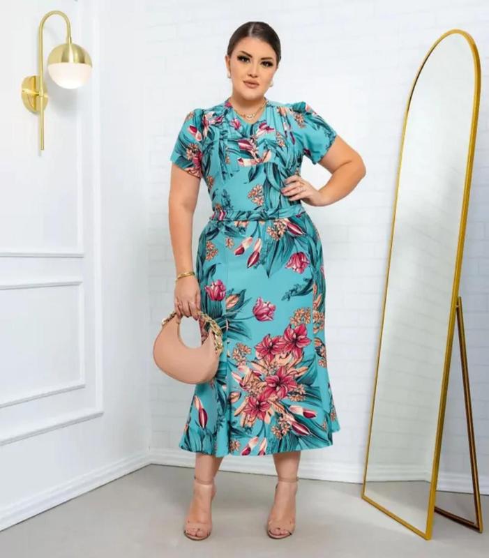 Vestido Midi Adélia Moda Evangélica Feminina - Miss Flower - Vestido ...