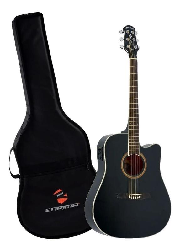 Violao Eletrico Profissional Folk Aço Strinberg Le30c Bk + Capa ...