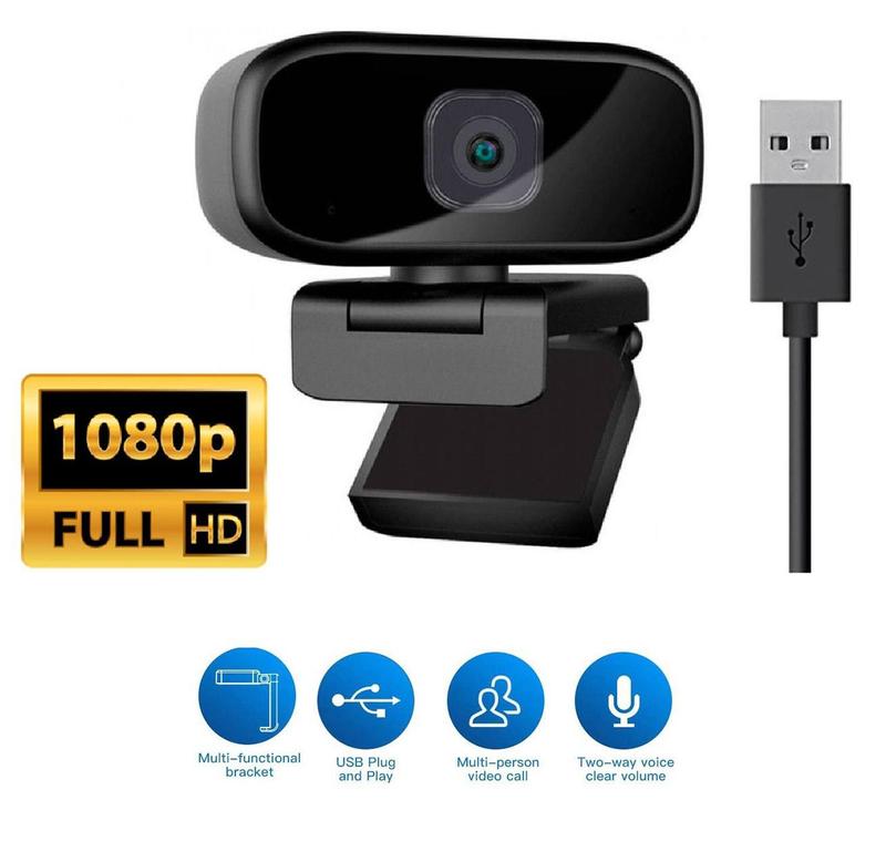 Webcam Full HD 1080P USB Rotação 360º c/ Microfone Auto Foco - CHN ...