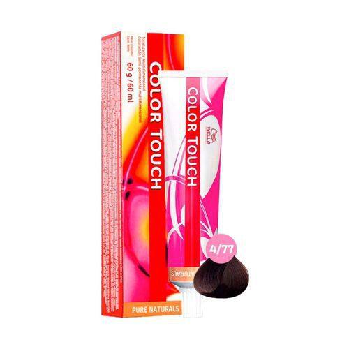 Wella Color Touch 4 / 77 Castanho Medio Marron Intenso 60g Tonalizante de Cabelo Magazine Luiza
