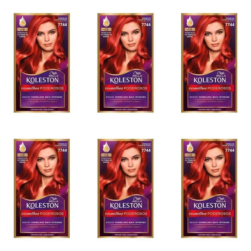 Wella Koleston ColoraÇÃO 7744 Vermelho Super Intenso Novo (Kit C/06 ...
