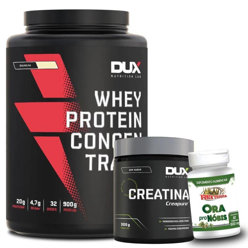 Whey Protein Concentrado - 900g - Dux + Creatina Creapure 300g + OPN ...